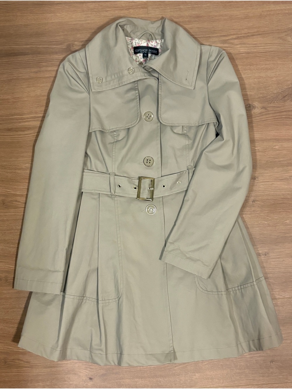Topshop PETITE Light Beige Trench Coat with Belt